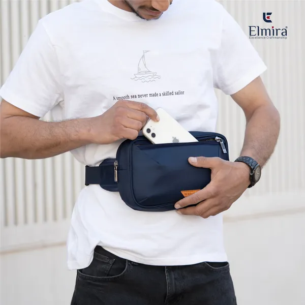 Navy_Blue_Stylish_Polyester_Waist_Bag_For_Unisex