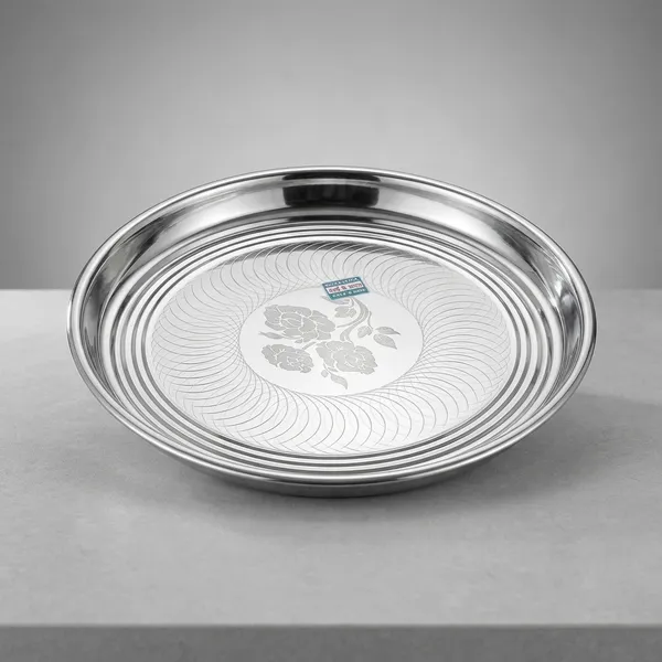 Stainless_Steel_Round_Serving_Plate_With_Decorative_Spiral_Design