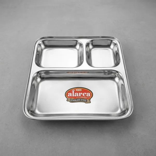Alarca_Stainless_Steel_3-Compartment_Food_Tray