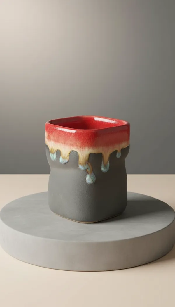 Handcrafted_Red_Drip_Glaze_Ceramic_Cup/Planter