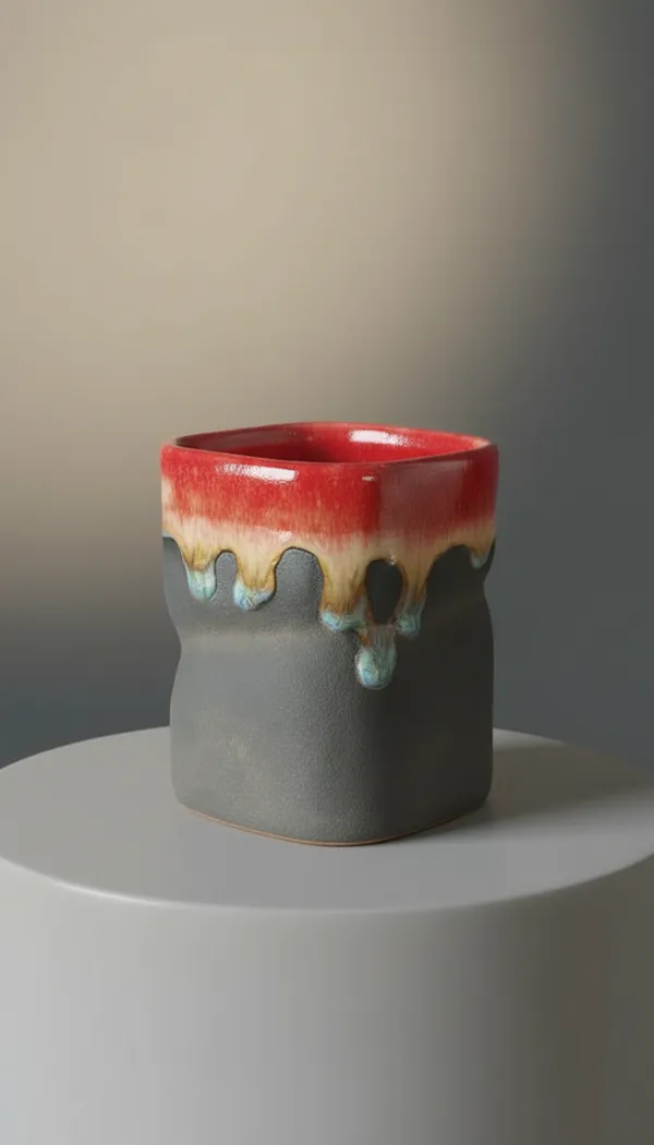Handcrafted_Red_Drip_Glaze_Ceramic_Cup/Planter