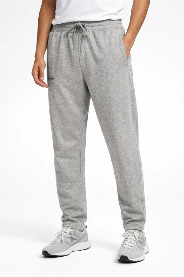 Melange_Grey_Cotton_Terry_Core_Utility_Lower_For_Men