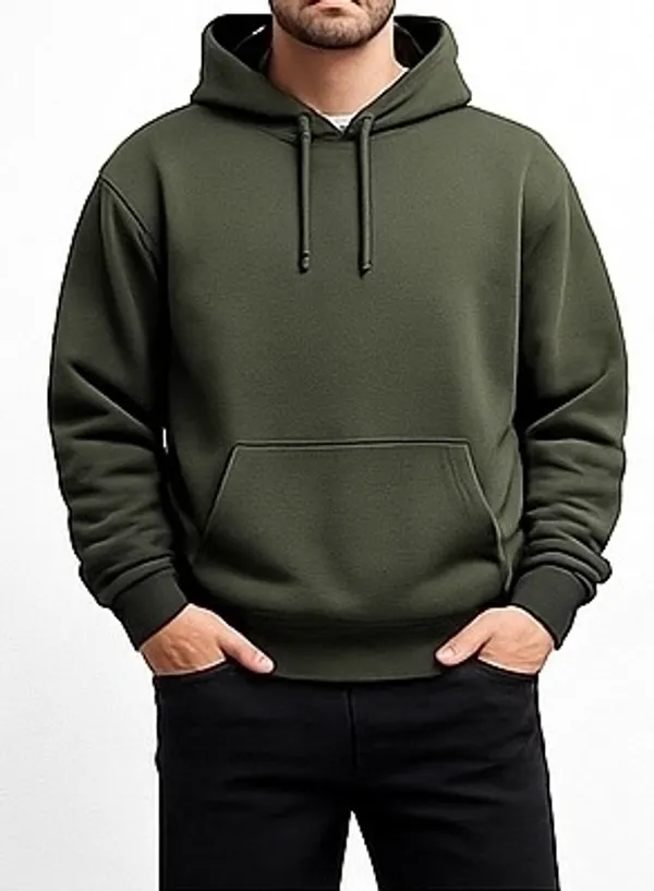 Olive_Cotton_Brushed_Fleece_Essential_Fleece_Hoodie_For_Men