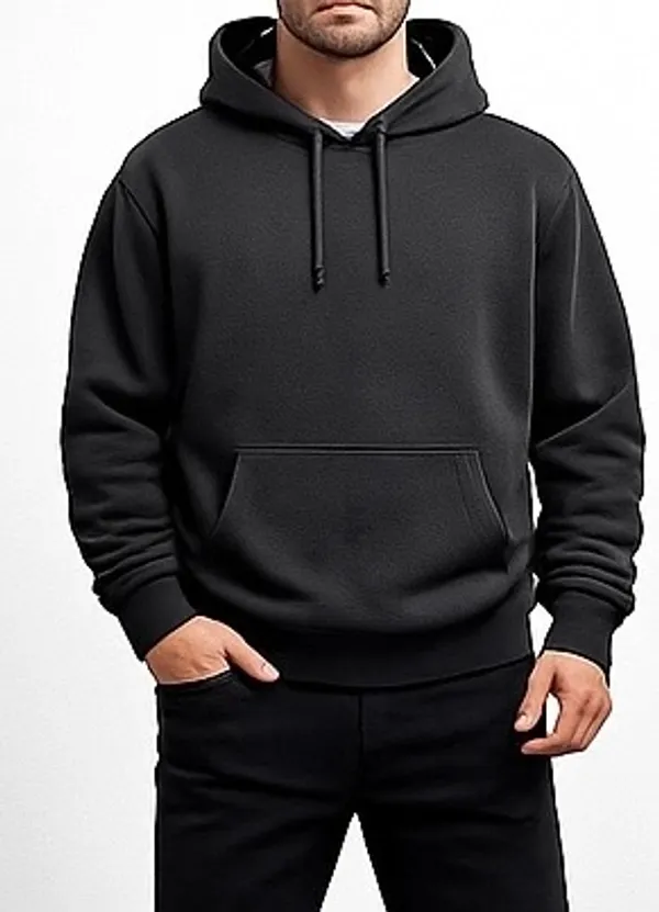 Dark_Grey_Cotton_Brushed_Fleece_Essential_Fleece_Hoodie_For_Men