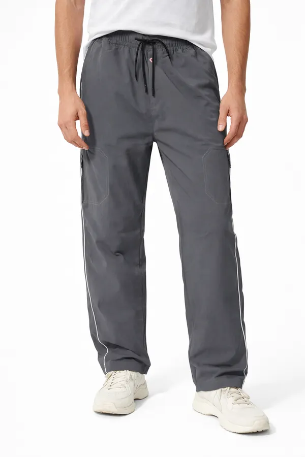 Grey_Nylon_Terry_Spandex_Nitro_Cargo_Lower_For_Men