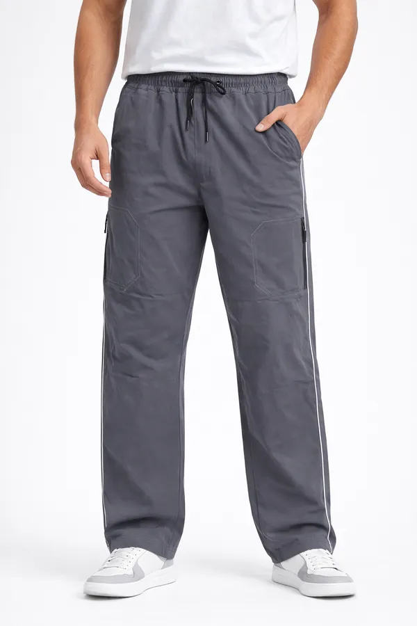 Grey_Nylon_Terry_Spandex_Nitro_Cargo_Lower_For_Men