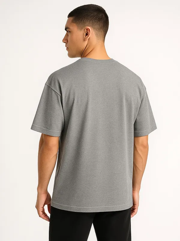 Melange_Grey_Pc_Terry_Boldstack_Oversize_Tee_For_Men