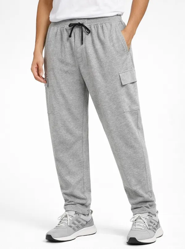 Melange_Grey_Cotton_Terry_Terra_Cargo_Terrain-Grid_Tactical_Cargo_Pants_For_Men