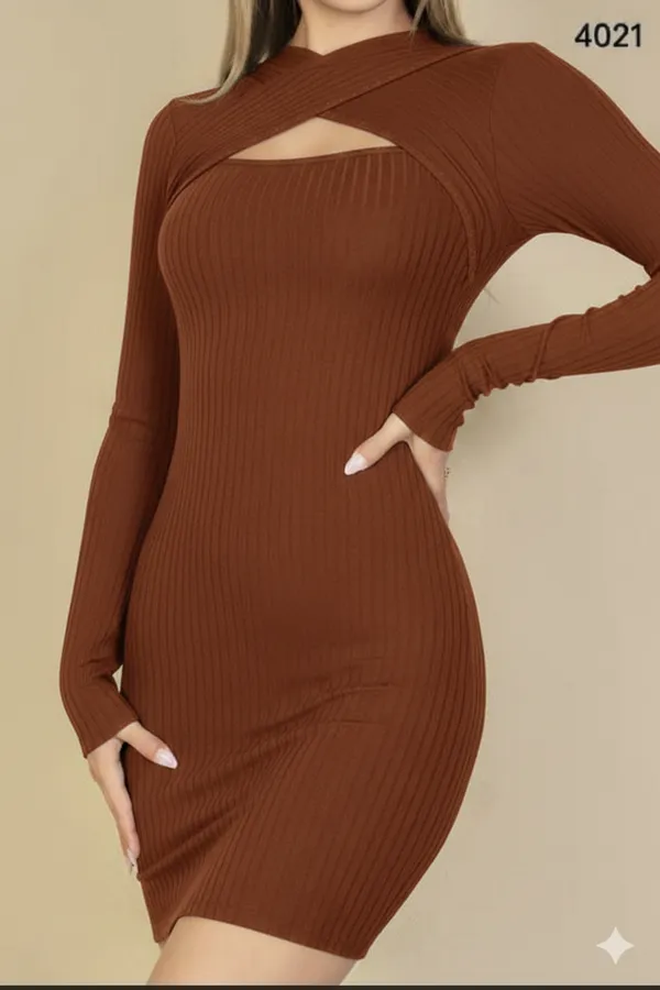 Brown_Premium_Quality_Pullover_Dress_For_Women