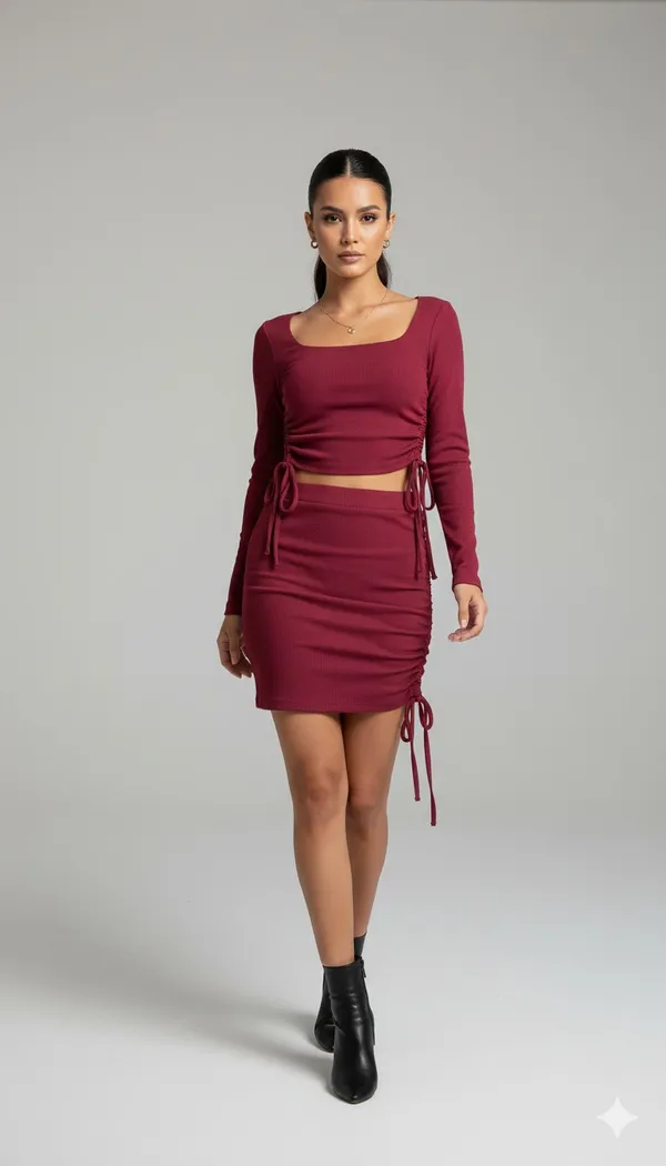 Mahroon_Premium_Quality_Skrt_Top_Dres_For_Women