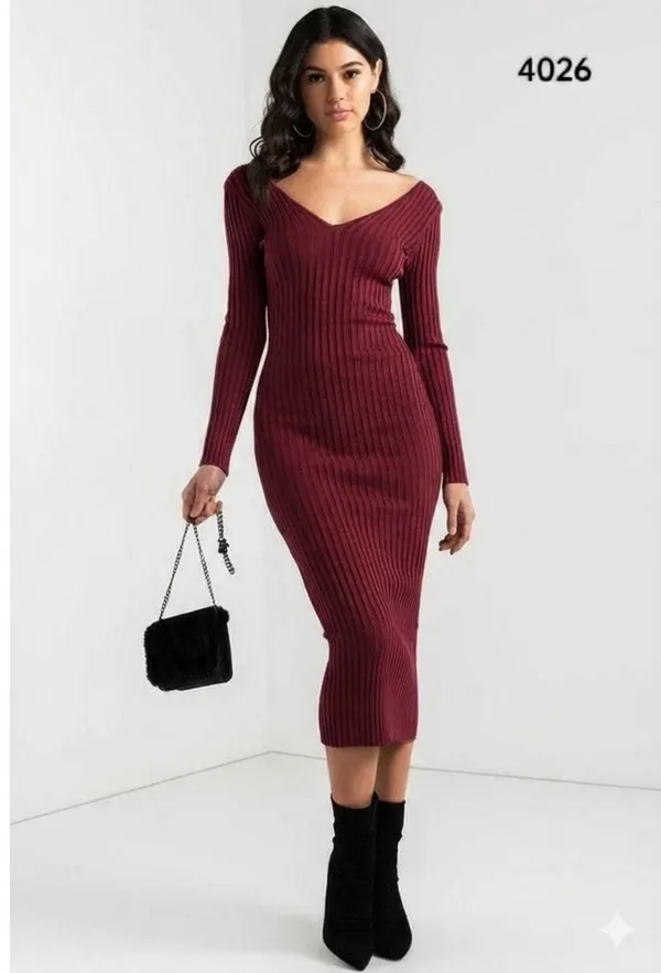 Mahroon_Premium_Quality_V_Neck_Bold_For_Women