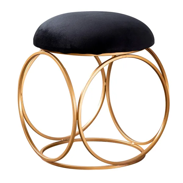 Black_Velvet_Ring_Stool_with_Metallic_Base_|_Luxury_Accent_Stool_
