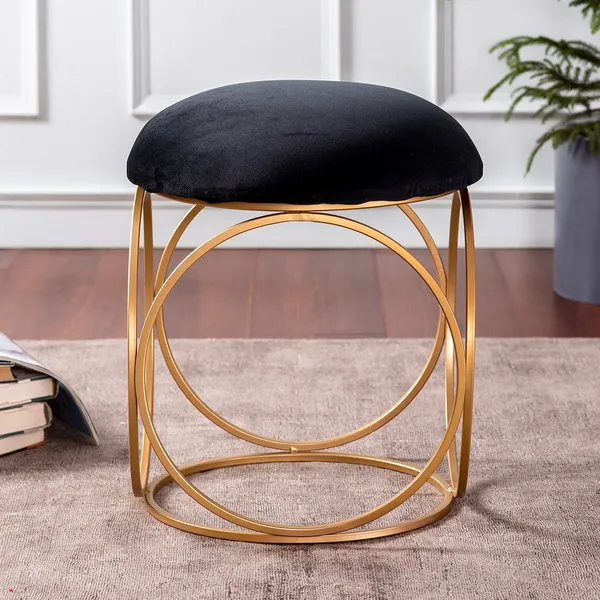 Black_Velvet_Ring_Stool_with_Metallic_Base_|_Luxury_Accent_Stool_