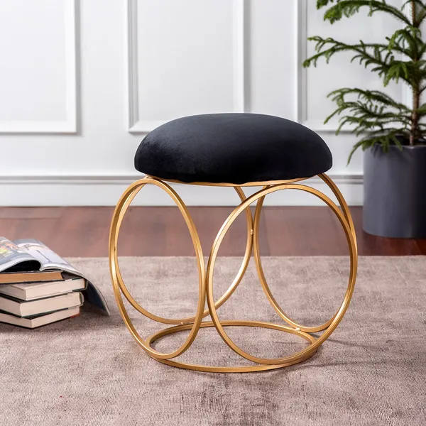 Black_Velvet_Ring_Stool_with_Metallic_Base_|_Luxury_Accent_Stool_