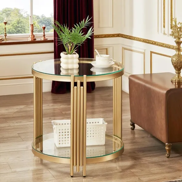 Round_Side_Table_2_Tier_Luxury_Gold_End_Table_Clear_Tempered_Glass_Side_Tables_For_Living_Room_