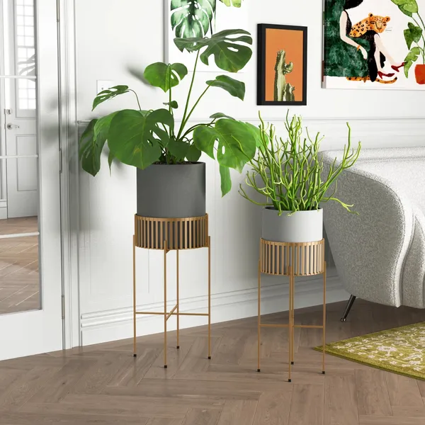 Gold_Metal_Elevated_Planter__Set_Of_Two