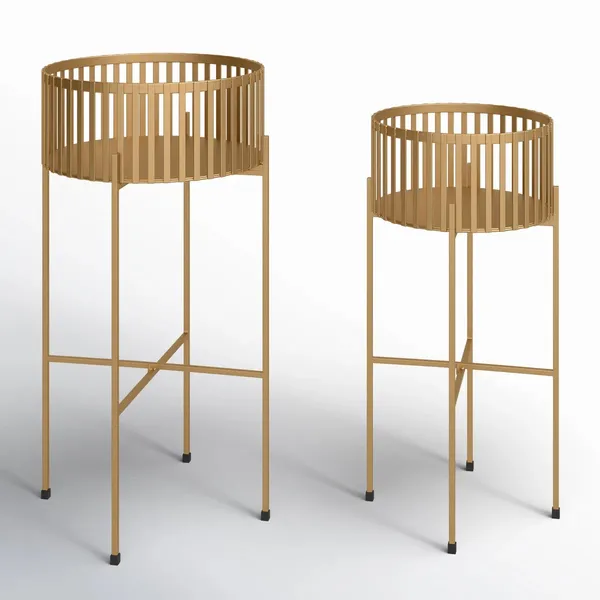Gold_Metal_Elevated_Planter__Set_Of_Two