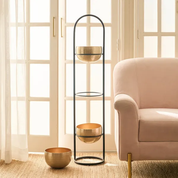 Black_&_Gold_Metal_Planter_Stand_For_Home_Decor
