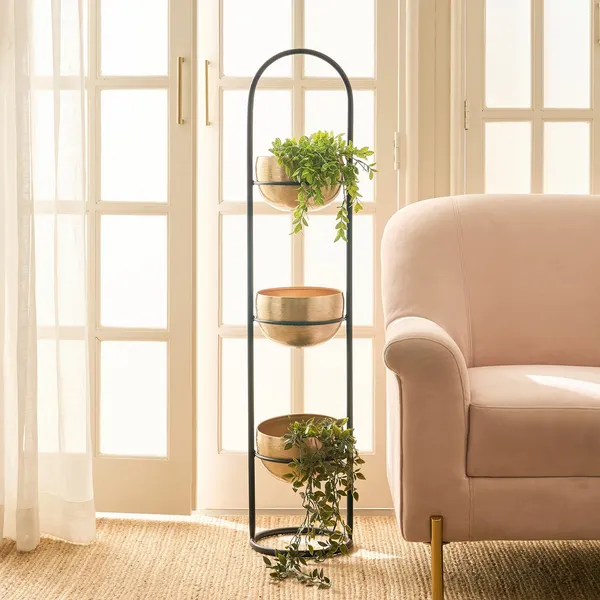 Black_&_Gold_Metal_Planter_Stand_For_Home_Decor