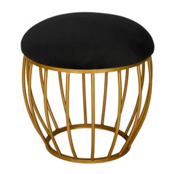 Nestroma_Luxury_Black_Metal_Ottoman_|_Compact_Multipurpose_Stool