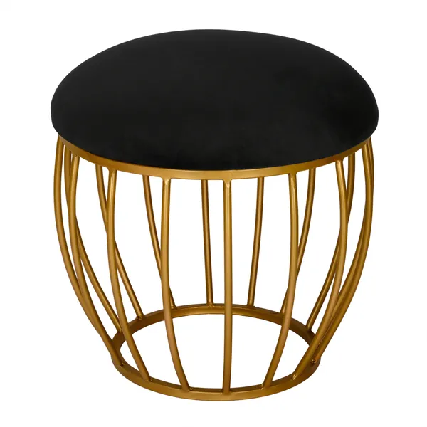 Nestroma_Luxury_Black_Metal_Ottoman_|_Compact_Multipurpose_Stool