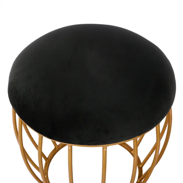 Nestroma_Luxury_Black_Metal_Ottoman_|_Compact_Multipurpose_Stool