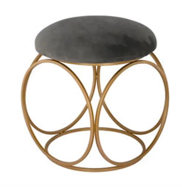 Grey_Velvet_Ring_Stool_with_Metallic_Base_|_Luxury_Accent_Stool_