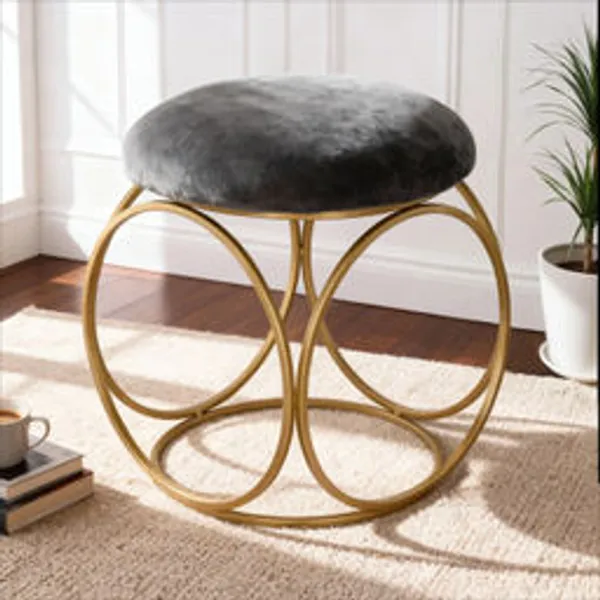Grey_Velvet_Ring_Stool_with_Metallic_Base_|_Luxury_Accent_Stool_