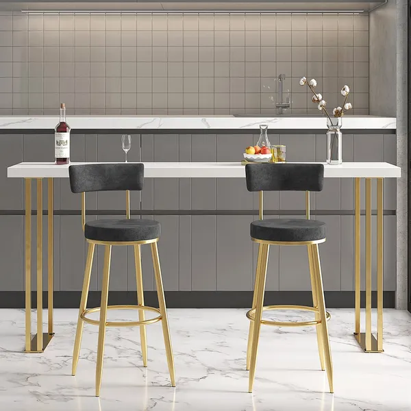 Affordable_Luxury_Modern_Velvet_Bar_Stools_With_Upholstery_Black_Set_of_2