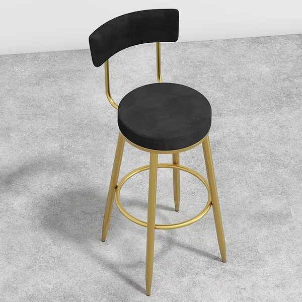 Affordable_Luxury_Modern_Velvet_Bar_Stools_With_Upholstery_Black_Set_of_2