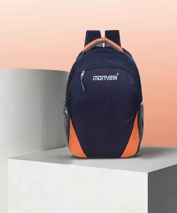 Navy_Blue_And_Orange_Polyester_Backpack_For_Men_And_Women