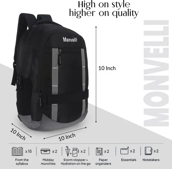 Black_And_Grey_Polyester_Backpack_For_Men_And_Women
