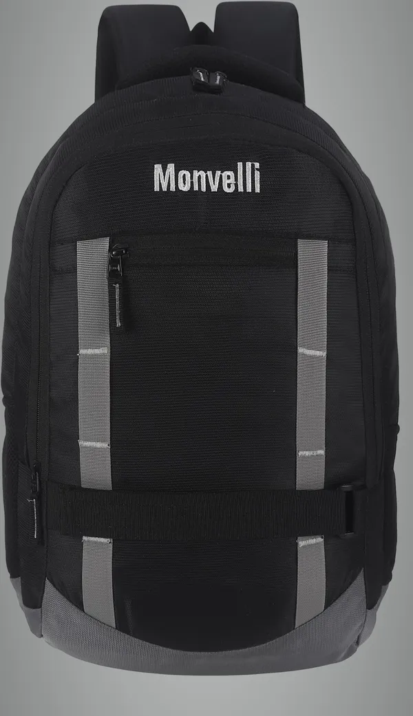 Black_And_Grey_Polyester_Backpack_For_Men_And_Women