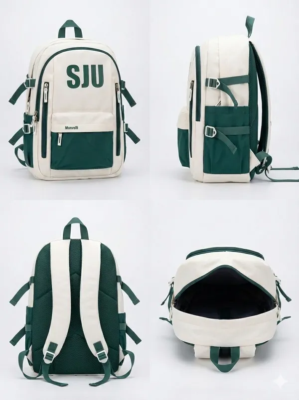 Green_And_White_Polyester_Backpack_For_Men_And_Women