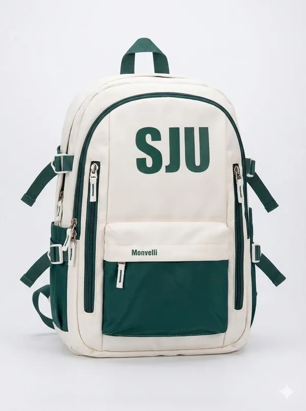 Green_And_White_Polyester_Backpack_For_Men_And_Women