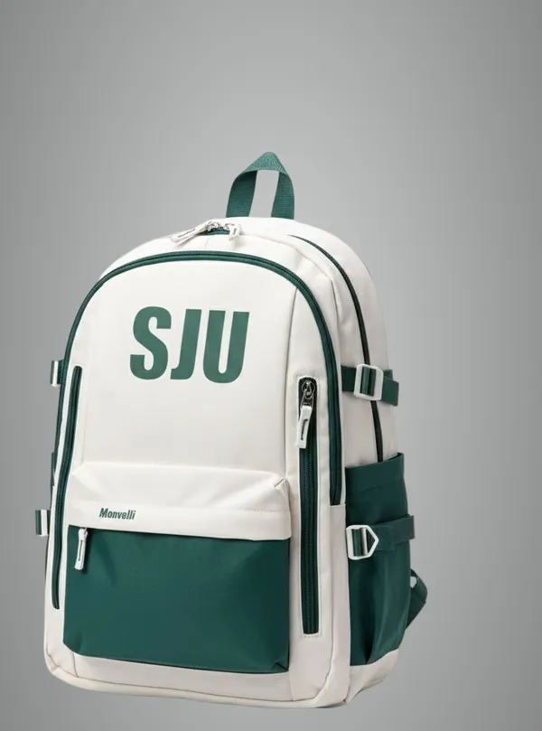 Green_And_White_Polyester_Backpack_For_Men_And_Women