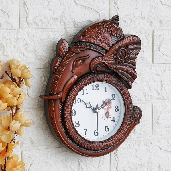 Advikcraft_Designer_Ganesha_Wall_Clock_Handcrafted_Polyresin_Analog_Clock_For_Home_Pooja_Room_Decor_28_X_23_Cm_Antique_Bronze_Finish_Brown