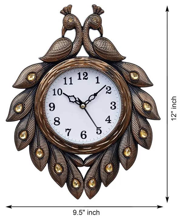 Decorative_Wall_Clock_With_Peacock_Design_Premium_Bronze_Finish_Elegant_Vintage_Wall_Decor_Analog_Clock_12_X_9_5_Inches