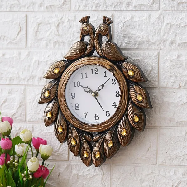 Decorative_Wall_Clock_With_Peacock_Design_Premium_Bronze_Finish_Elegant_Vintage_Wall_Decor_Analog_Clock_12_X_9_5_Inches
