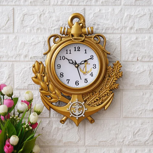 Nautical_Anchor_Wall_Clock_For_Living_Room_Decor_Premium_Glass_Face_With_Gold_Toned_Abs_Frame_Vintage_Maritime_Ship_Wheel_Design_Luxury_Pearl_Finish_Decorative_Wall_Clock_For_Home_Office