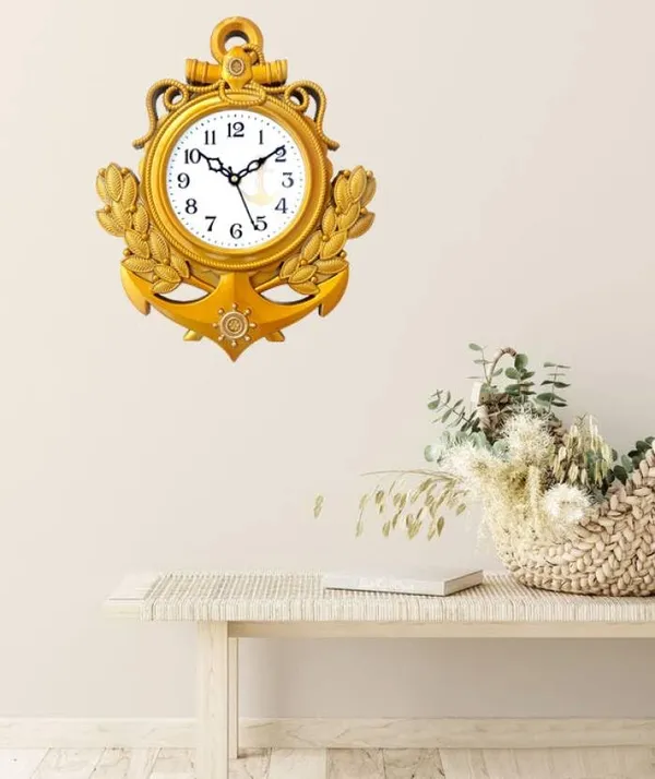 Nautical_Anchor_Wall_Clock_For_Living_Room_Decor_Premium_Glass_Face_With_Gold_Toned_Abs_Frame_Vintage_Maritime_Ship_Wheel_Design_Luxury_Pearl_Finish_Decorative_Wall_Clock_For_Home_Office