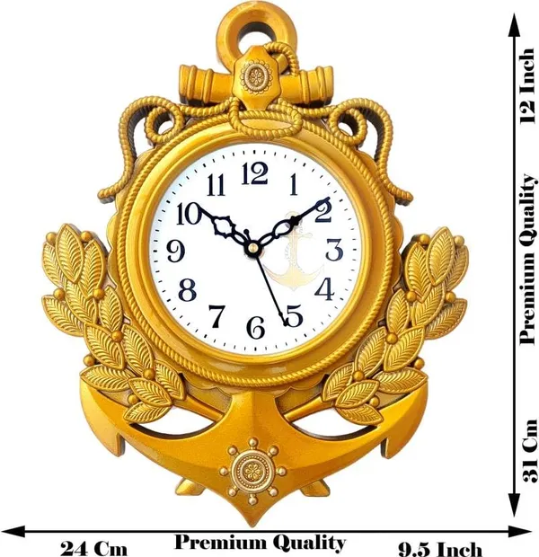 Nautical_Anchor_Wall_Clock_For_Living_Room_Decor_Premium_Glass_Face_With_Gold_Toned_Abs_Frame_Vintage_Maritime_Ship_Wheel_Design_Luxury_Pearl_Finish_Decorative_Wall_Clock_For_Home_Office