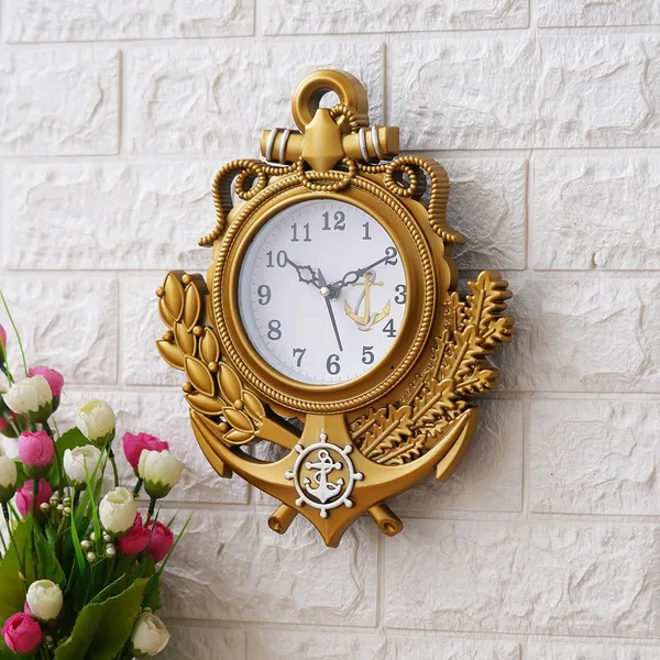 Nautical_Anchor_Wall_Clock_For_Living_Room_Decor_Premium_Glass_Face_With_Gold_Toned_Abs_Frame_Vintage_Maritime_Ship_Wheel_Design_Luxury_Pearl_Finish_Decorative_Wall_Clock_For_Home_Office