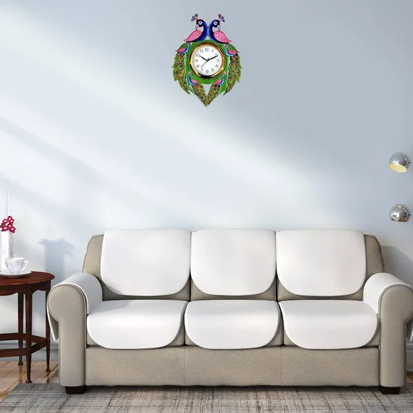 Handcrafted_Peacock_Wall_Clock_Decorative_Designer_Wall_Clock_For_Home_Living_Room_Bedroom_Office_Unique_Ethnic_Wall_Decor_Clock