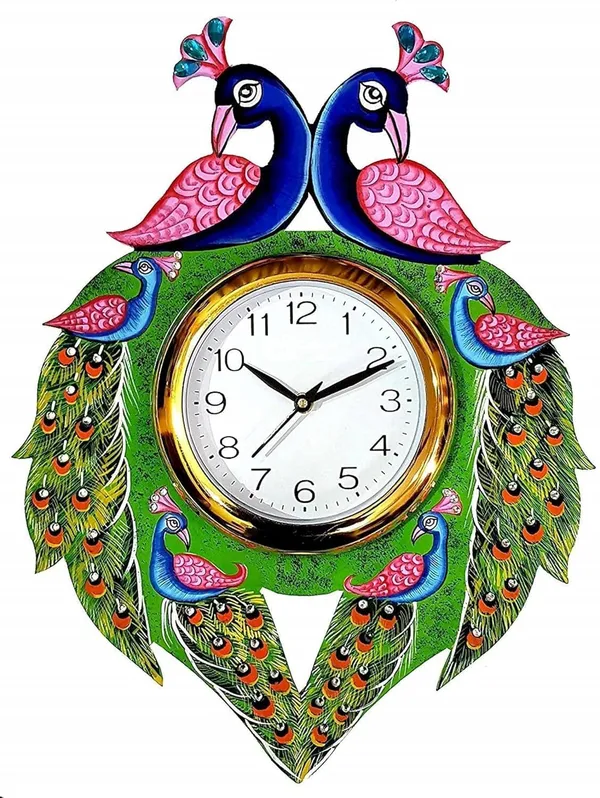 Handcrafted_Peacock_Wall_Clock_Decorative_Designer_Wall_Clock_For_Home_Living_Room_Bedroom_Office_Unique_Ethnic_Wall_Decor_Clock