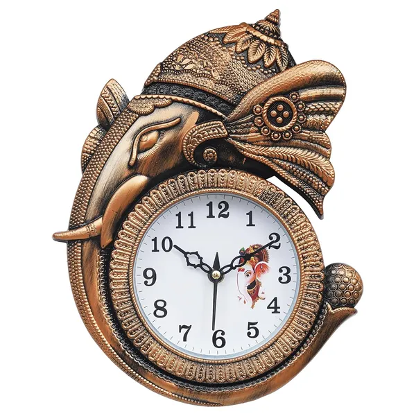 Decorative_Ganesha_Wall_Clock_Copper_Finish_Elephant_Design_Analog_Display_Traditional_Indian_Theme