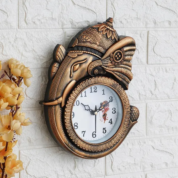 Decorative_Ganesha_Wall_Clock_Copper_Finish_Elephant_Design_Analog_Display_Traditional_Indian_Theme