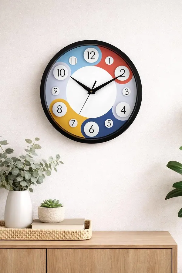 10_Inch_Wall_Clock_For_Home_Bedroom_Living_Room_Office_Not_A_Silent_Ticking_Round_Plastic_Analog_Clock_With_Glass_Cover_Black_Frame_Oc_081