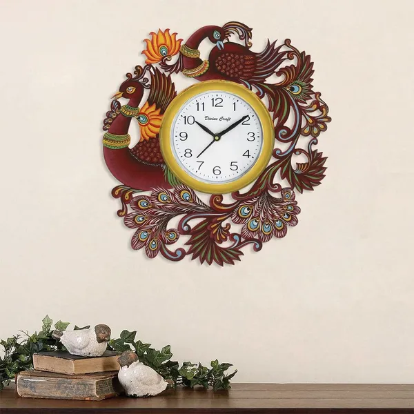 Decorative_Wall_Clock_Multicolour_Traditional_Indian_Design_Battery_Operated_Silent_Movement_Home_Temple_Office_Wall_Hanging_33_X_33_Cm