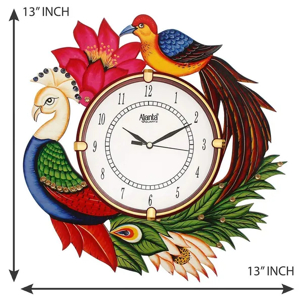 Handcrafted_Peacock_And_Bird_Design_Decorative_Wall_Clock_Artistic_Home_Decor_Clock_For_Living_Room_Bedroom_Office_And_Gift_Purpose